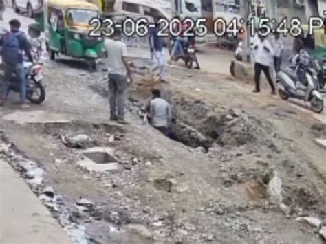 Morbi Railway Station Road Accident; Youth Falls Pit