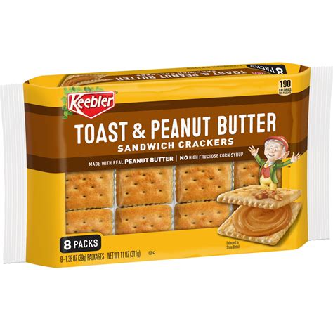 Keebler Toast and Peanut Butter Sandwich Crackers, 11 oz, 8 Count ...