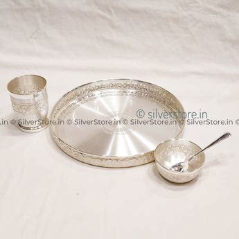 Buy Pure Silver Dinner Set Online India with 990 BIS Hallmark ...