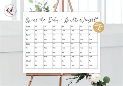 Guess the Baby Weight Baby Shower Game Guessing Game Baby - Etsy UK
