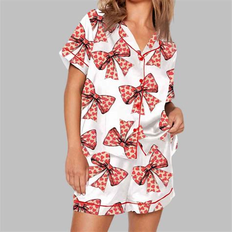 Valentine Coquette Bow Pajama Set - gullprint.com