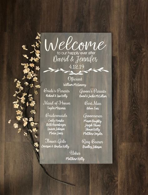 Wedding Program Sign | Bridal Party Sign | Alternative Wedding Program ...