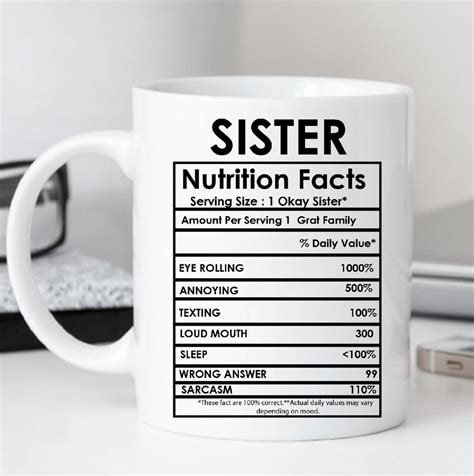Sister Nutritional Facts Mug