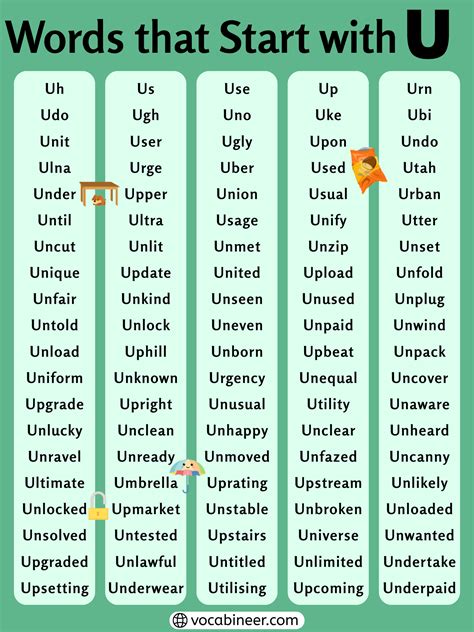 330 Words That Start with Letter U in English