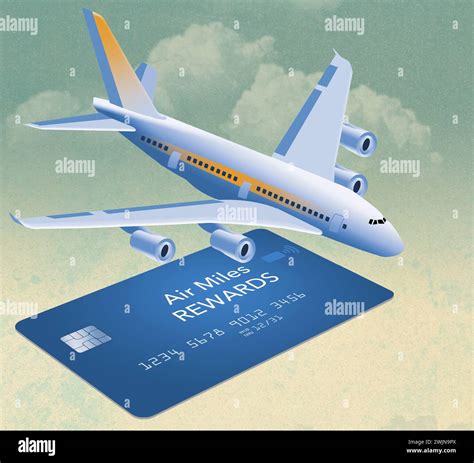 An Air Miles Reward Credit Card Is Seen Isolated On A Sky Background