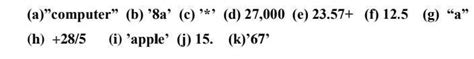 Find out the invalid literals from the following? Give reason - Brainly.in
