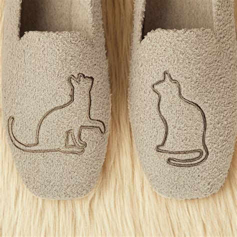 Samantha Squared-Toe Mink-Knit Flats in Latte-Cat | VIVAIA