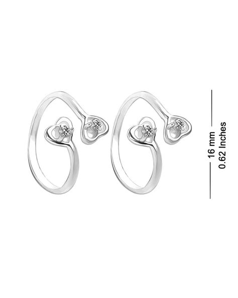 Buy 925 Sterling Silver Heart CZ Toe Ring for Women | TrueSilver