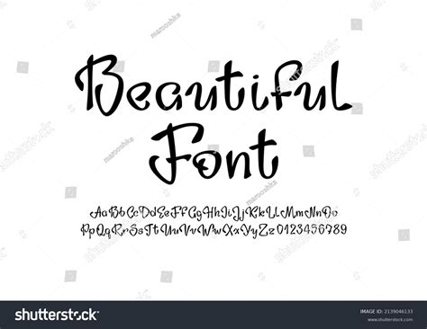 Black Cursive Font Handwritten Script Alphabet Stock Vector (Royalty Free) 2139046133