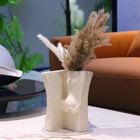 White Ceramic Book Vase for Home Decor,Unique and Stylish Female Form ...