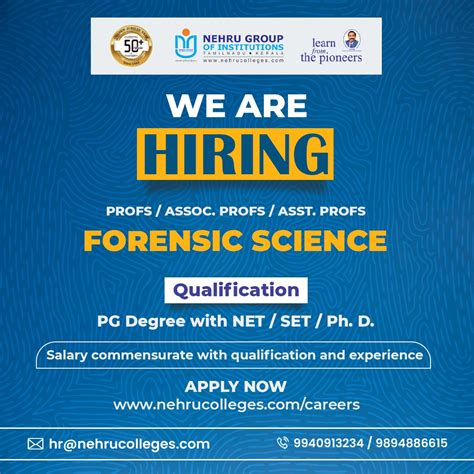 Forensic Science Vacancy
