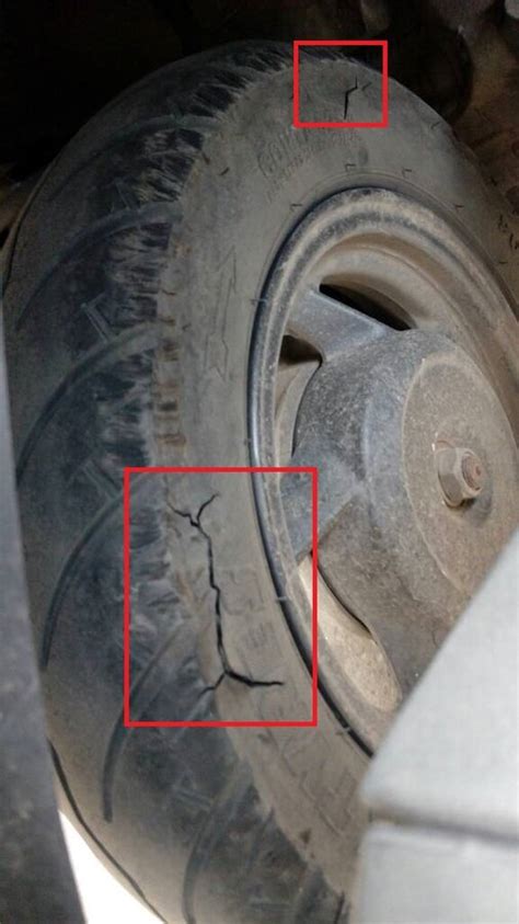 [Resolved] TVS Tyres — Rear tyre gets 2 cracks