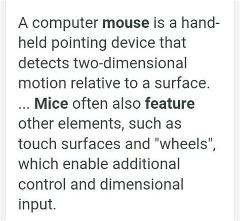 what are the features of a computer mouse - Brainly.in
