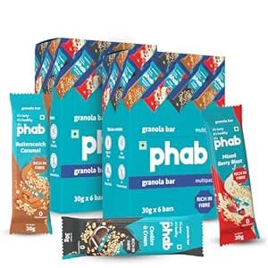 Phab Assorted Granola Snack Bars (12 Units) (Cookies & Cream,Berry ...