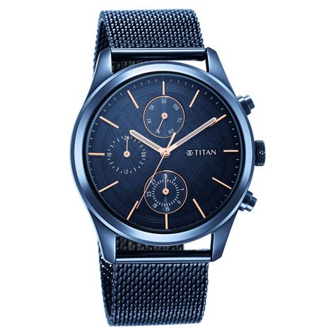 Buy Online Titan Men's Sartorial Neo Splash: Blue Dial Multifunction ...