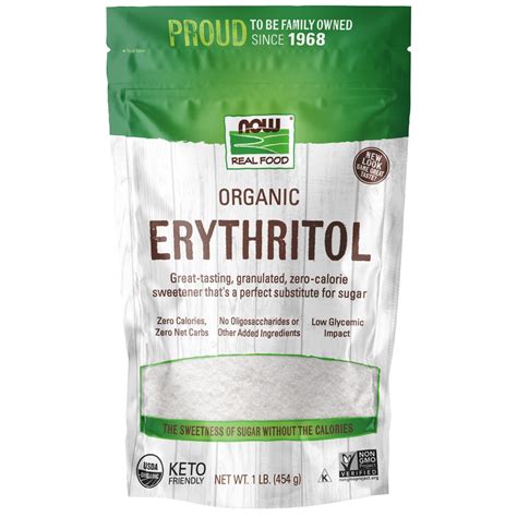 NOW Foods Organic Erythritol Natural Sweetener -- 1 lb - Vitacost