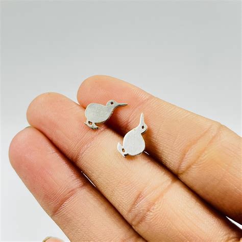 Buy Kiwi Bird Stud Earrings in Sterling Silver, Cute Fun Quirky ...