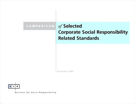 Comparison of Selected Corporate Social Responsibility Related ...