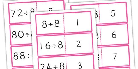 8 Times Table Division Cards (teacher made) - Twinkl
