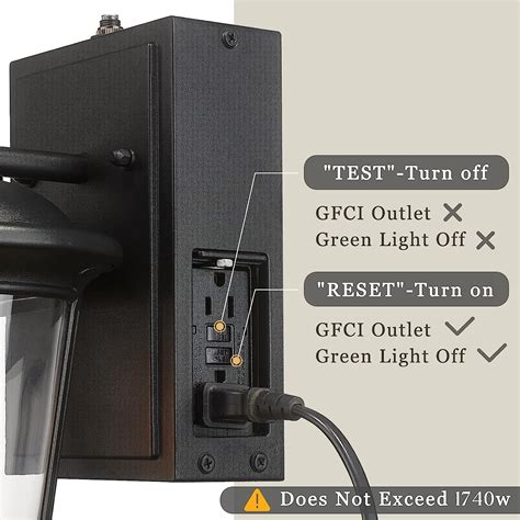 Buy zeyu Dusk to Dawn Outdoor Wall Lighting with Built-in GFCI Outlet ...