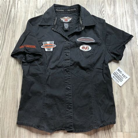 Genuine Harley Davidson Mechanic Shirt Button Women M… - Gem