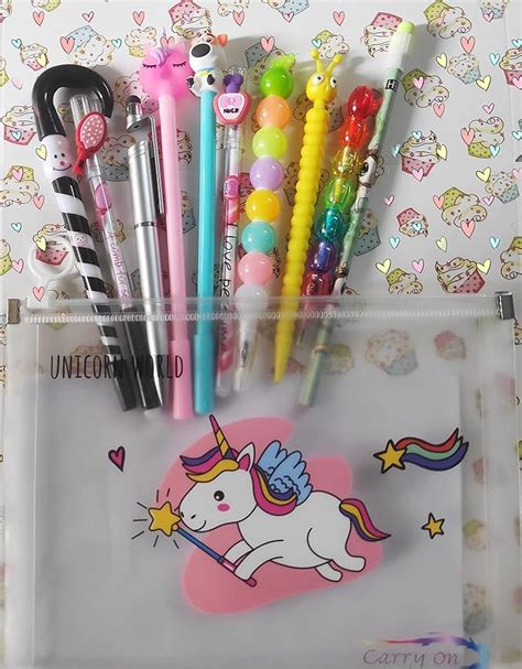 GoMerryKids Pack of 10 Cartoon Unicorn Mermaid Gel Pens Ball Pens and ...
