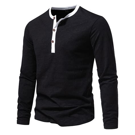 Mens Henleys Shirts Casual Lightweight Slim Fit Basic Button T-Shirts ...