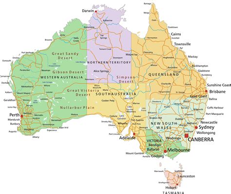 Map Of Australia Printable