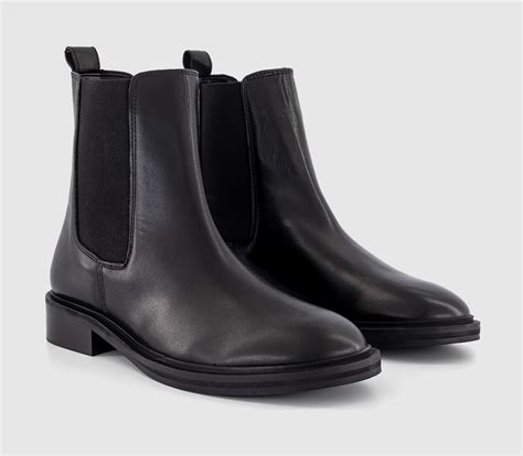 OFFICE Astro Clean Sole Chelsea Boots Black Leather - Women's Ankle Boots