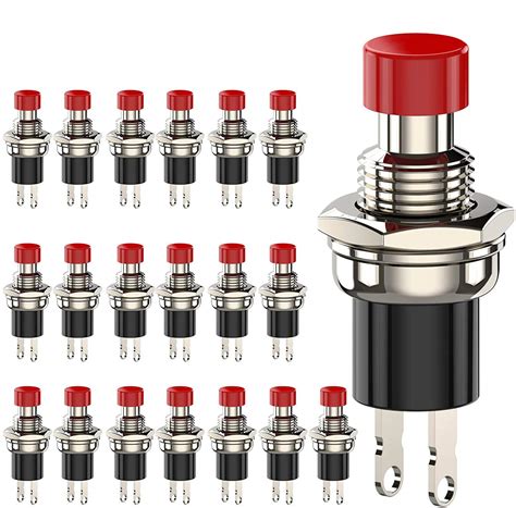 DIYhz Momentary Push Button Switch, 1A 250VAC SPST Mini Pushbutton ...