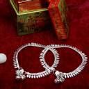 FRESH VIBES Fancy Silver Ladies Payal Set - Pajeb Design Stylish Daily ...