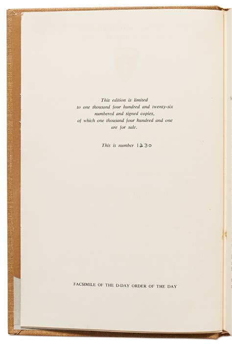 Lot Detail - Dwight D. Eisenhower Signed D-Day Speech From the Limited Edition of ''Crusade in ...