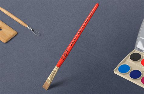 Realistic Flat Paint Brush Mockup – High-Quality PSD | ZippyPixels