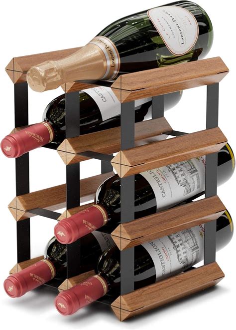 Amazon.com: Countertop Wine Rack - 6 Bottle Wine Holder w/ 2 Extra ...