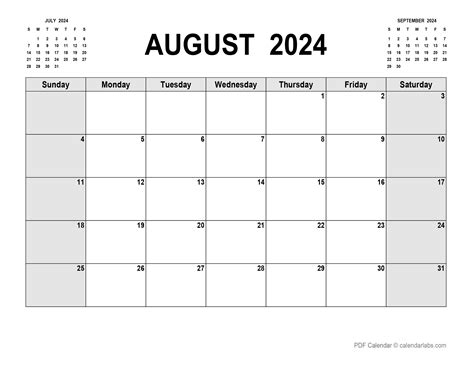 august 2023 calendar printable pdf template - august 2023 calendar free ...