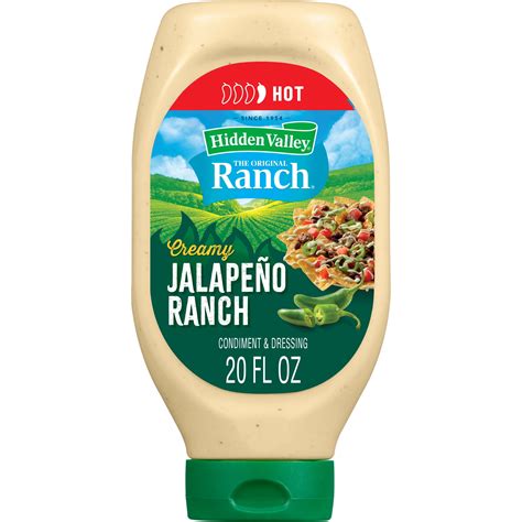 Hidden Valley Creamy Jalapeño Ranch Condiment and Dressing, 20 Fluid ...