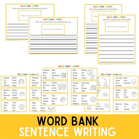 WORD BANK: Sentence Practice | Vocabulary | Writing Worksheets ...