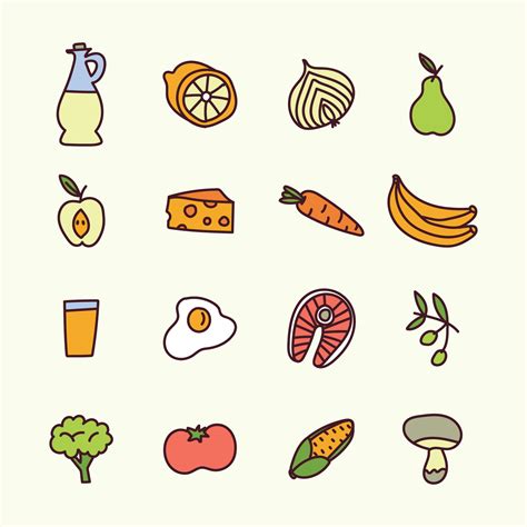 Doodled Healthy Food 417135 Vector Art at Vecteezy