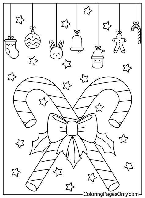 Candy Cane Free Coloring Pages