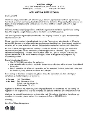 Fillable Online Lark Ellen Village Rental Application 2022 - Section 8 ...