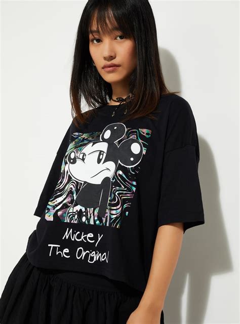 Buy URB_N Women Boxy Fit Mickey Mouse Print T-shirt Online at just Rs ...