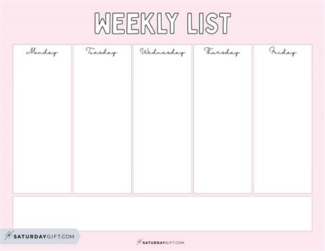 Free Printable Weekly Schedule 的图像结果