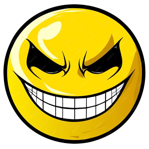Premium Vector | Evil smiley face emoticon vector illustration