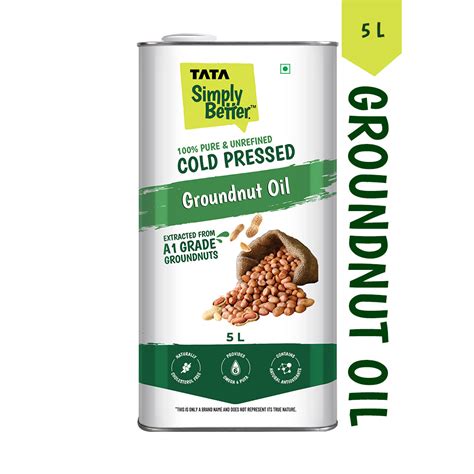 Tata Simply Better Cold Pressed Groundnut (Peanut) Oil 5L -100% Pure 1