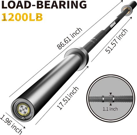 Buy POWER GUIDANCE Olympic Barbell Solid Bar, 7ft Strength Training Bar ...