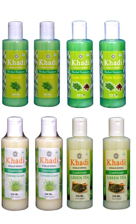 Buy Khadi 2 Neem,2 Neem Reetha Shampoo and 2 Lemon Grass 2 Green Tea ...