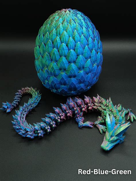 3D Printed Crystal Dragon with Dragon Egg – Crafts 3D