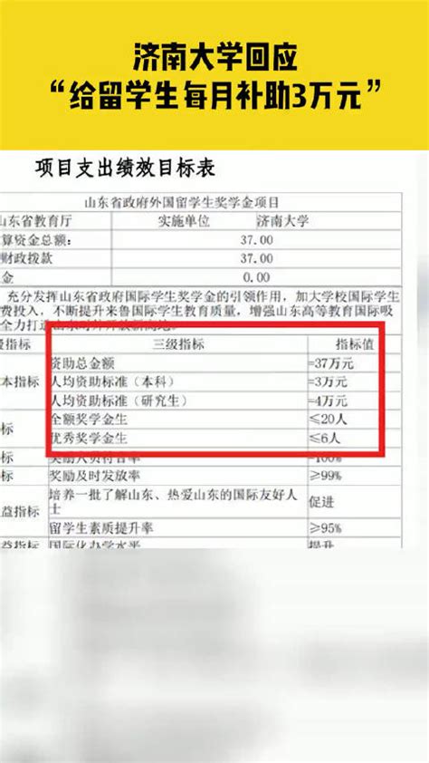 济南大学回应“给留学生每月补助3万元”：实为每月1000元……|济南大学|留学生_新浪新闻