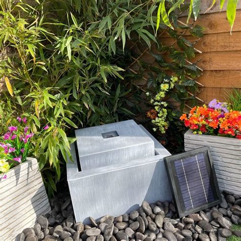 Buy Zinc Cube Solar Powered Water Feature,Waterfall, Water Fountain ...