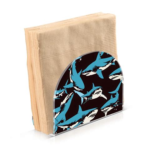 Hand Drawn Sharks Napkin Holder for Table Acrylic Clear Tissue ...